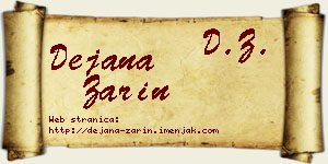 Dejana Zarin vizit kartica